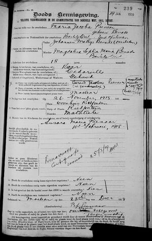 1918.11.26 Death Notice Maria Jacoba Benade