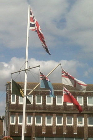 VJ DAY Flags flying 