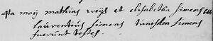 Marriage registration Matthias Weijs & Elisabeth Simens, Geijsteren 04 May 1732.