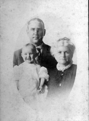 Photo of Mary Therese (Thomas) Layton with her Son, Jesse John (J.J.) Layton, and granddaughter, Doris May Layton. 