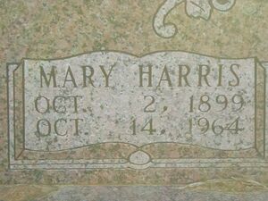Mary Clyde Harris Palmer (1899-1964) Headstone