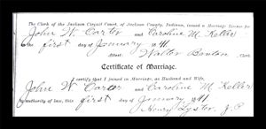 Keller/Carter Marriage Record