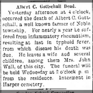 1895. Alvah Gottshall- Obituary
