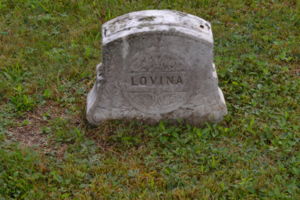 Lovina Cox grave marker - front