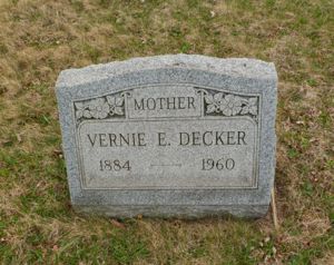 Vernie E. Decker Headstone