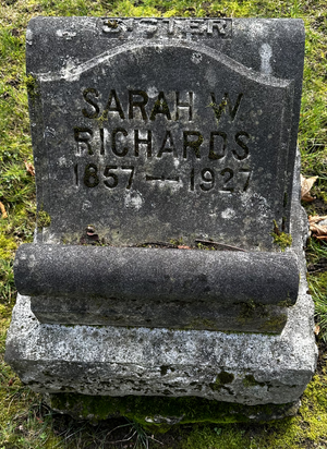 Sarah W Richards grave marker