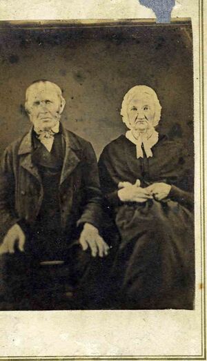 This is a precious little portrait of Daniel Benjamin Dubois and Elizabeth (Conover) Dubois.  It must have been taken about 1855, shortly before Daniel passed away.