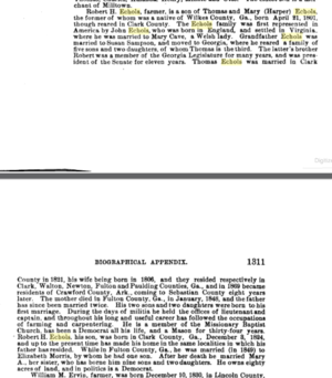 History of Benton, Washington, Carroll, Madison, Crawford, Franklin, and Sebastian Counties, Arkansas 1889 p. 1310 & 1311