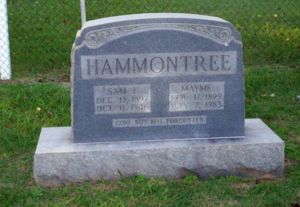 Sam and Mayme Hammontree Burial Marker
