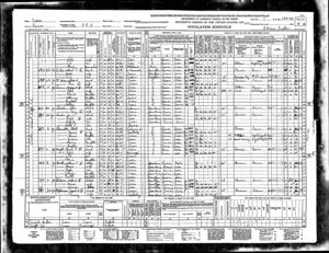 1940 U.S. Census 2nd page TJ Snow Sr.