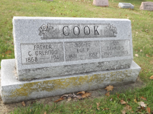 George Orlando and Eva Pearl Cook Headstone