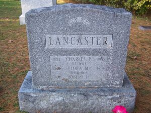 Charles Flora Robert Lancaster cemetery stone