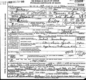 Death Certificate for Louis Eisberg