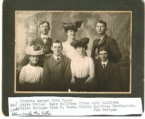 Nel and Tom Berigan with friends and cousins in Solomon KS about 1900