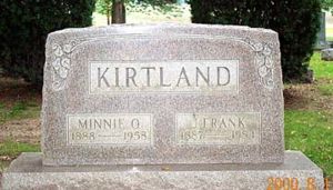 Minnie O. and J. Frank Kirtland Grave Marker
