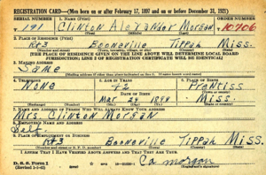 Clinton Alexander Morgan - WW II Draft Registration