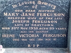 Ferguson family gravestone