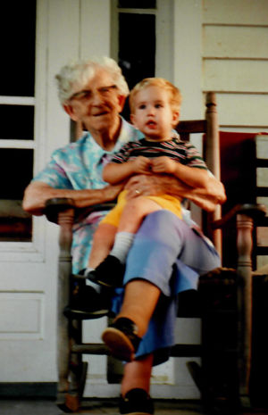 Lettie Mae Rhudy Cronise and great-grandson