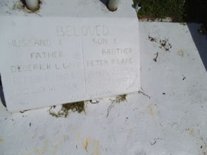 head stone for Dedrick and Peter Lape