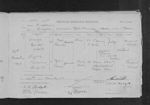 Marriage Record of George Gerhardus van der Walt and Myrtle Florence Bulpitt