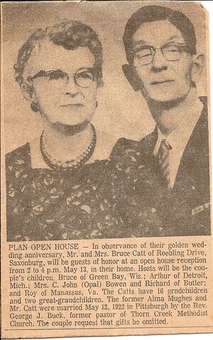 50th anniversary Alma & Bruce Catt