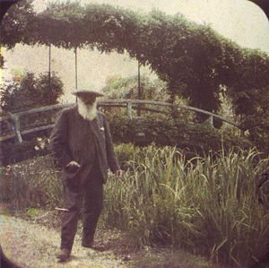 Claude Monet in his garden