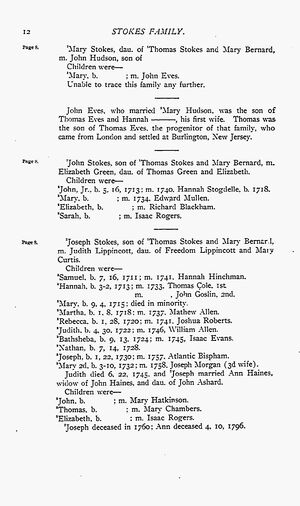 Genealogy of the Stokes Family : Descended From Thomas and Mary Stokes Who Settled in Burlington County, N.J. (Indexed)