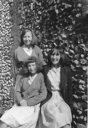 Three school-frields Christine with Felicity, (standing) and Josephine (right)