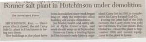 Hutchinson Salt Plant Closure 2002