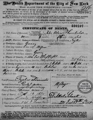 John Adam Hornbacher, Certificate of Death, #220197