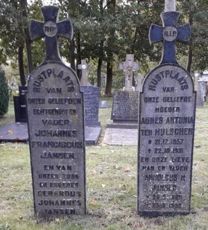 Headstone at the Roman Catholic Cemetery in Leeuwarden