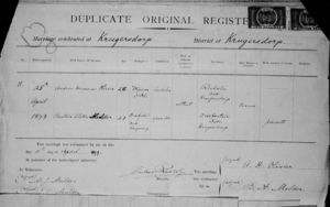 Huwelik Register Andries Hermaus Olivier en Beatrix Aletta Mulder: 25 April 1899
