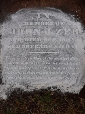 John J Zeh Gravestone