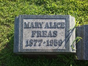 Mary Alice Freas gravestone