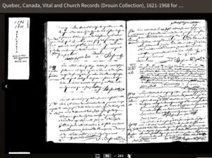 Part 1/2, 1800 baptism record, Augustin Cloutier