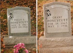 Grant and Polly Stamper Honeycutt tombstones