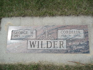 Cordelia (Markuson) Wilder Gravestone 1918-1994