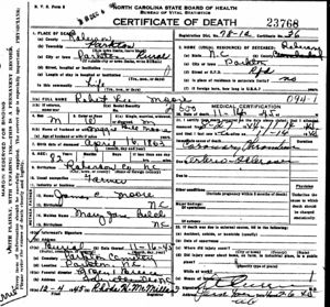 Death Certificate Robert Lee Moore