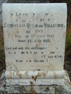 Grave of Cornelia Dina Uys 22 July 1925
