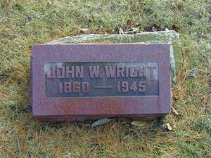 John William Wright tombstone IOOF Cemetery