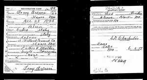 1917 WWI draft registration card