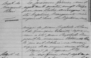 Baptized Record 1 Feb 1793 - Marguerite Blais
