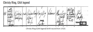 Birth Record - Christy Ring
