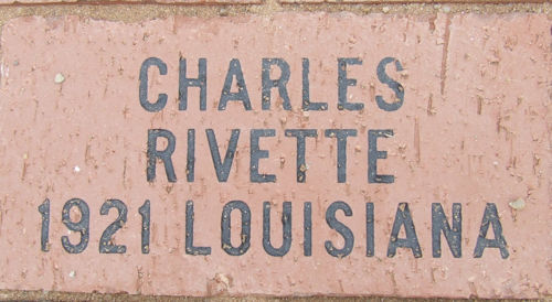 Memorial brick, Charles Rivette