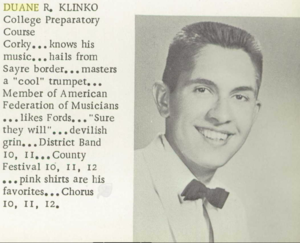Duane R. Klinko, 1957 School Yearbook