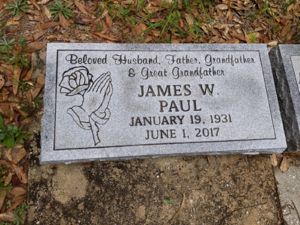 James W Paul's  headstone
