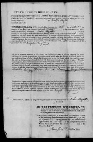 4. The letters of Administration for the estate of John Bogard