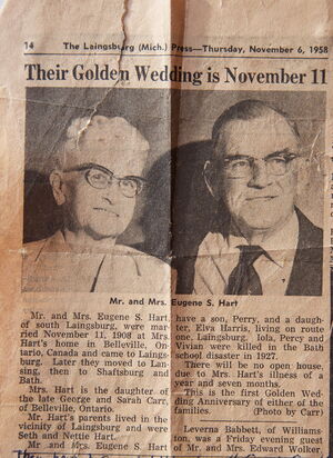 George & Irene Hart, 50th wedding anniversary
