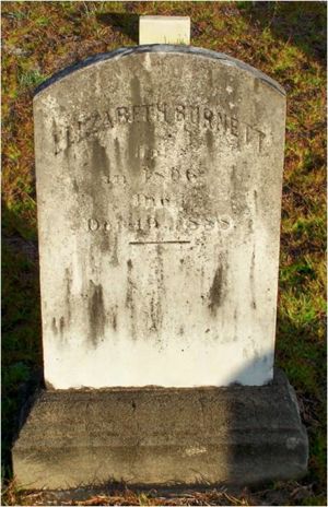Elizabeth Hutchins Burnett Tombstone