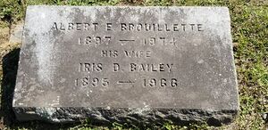 Headstone of Albert Brouillette and Iris Bailey